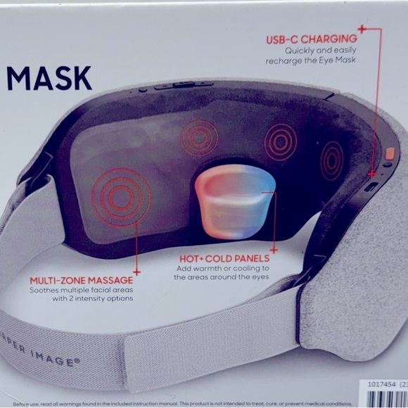 NIB Sharper Image RealTouch Eye Mask, Hot + Cold Massager, Bluetooth - Picture 12 of 12